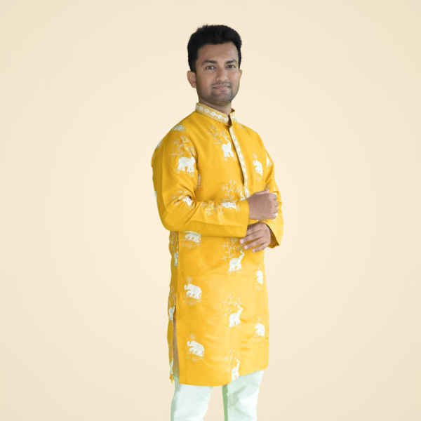 Yellow Fine Cotton Silk Kurta