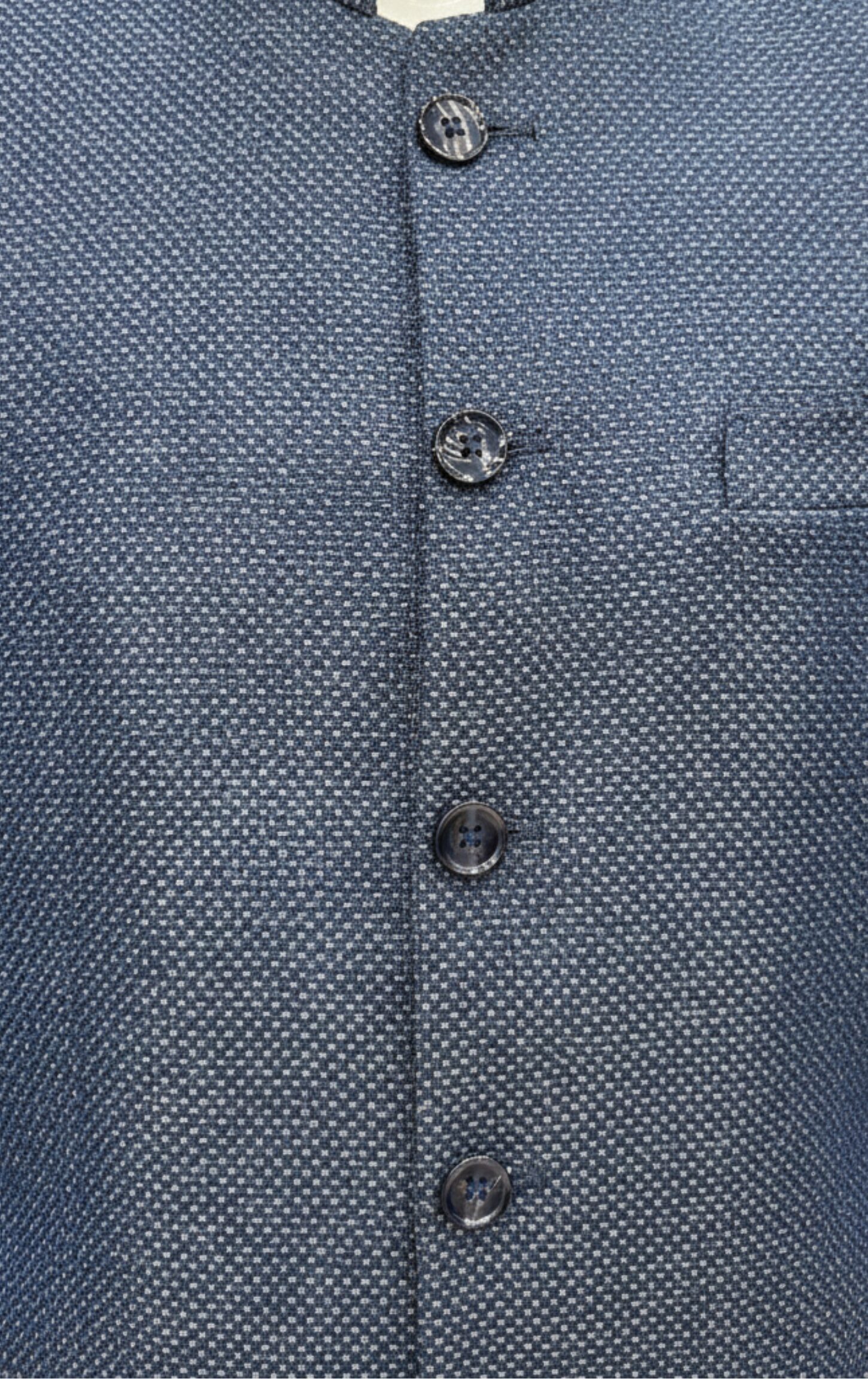 Blue Printed Bandhgala Blazer - Image 6