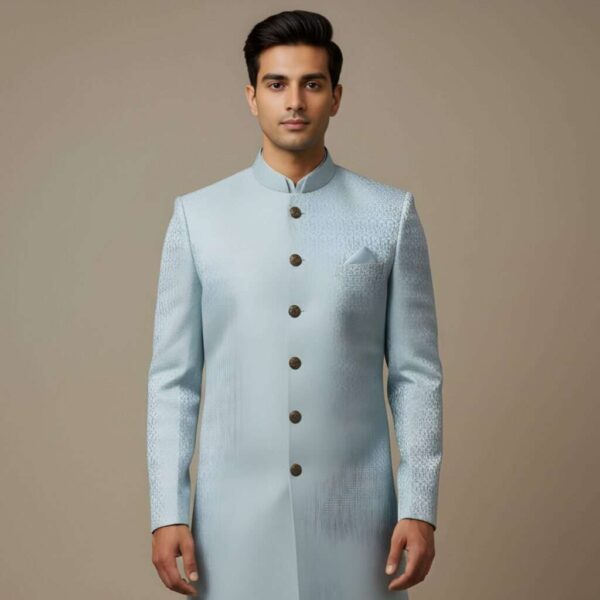 Flora Bloom Embroidered Sherwani with Polo Pant
