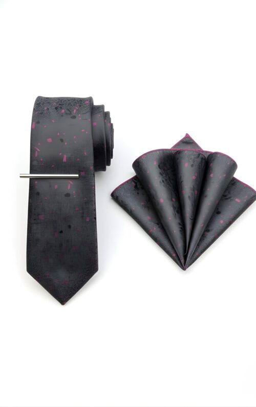 Black and Teal Paisley Tie Set