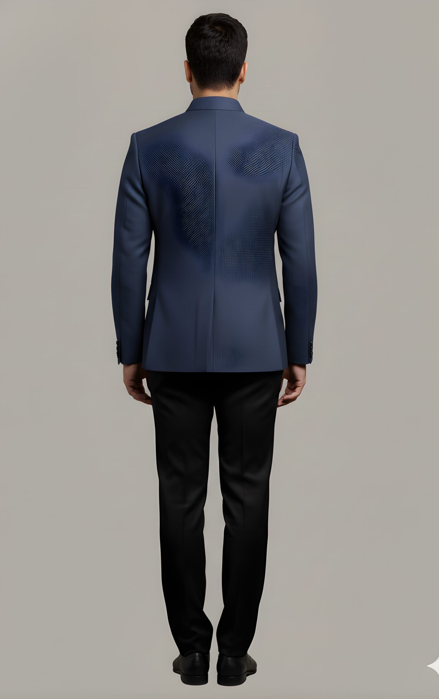 Blue Printed Bandhgala Blazer - Image 5