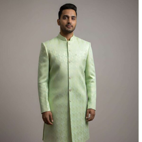 Indo-Western Sherwani Mint Green
