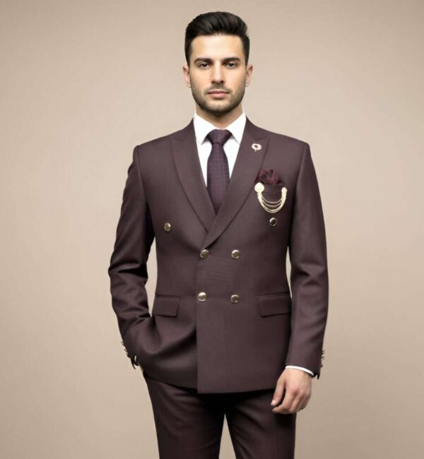 Deep Wine/Maroon Double-Breasted Suit