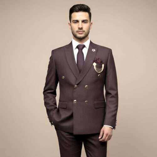 Deep Wine/Maroon Double-Breasted Suit