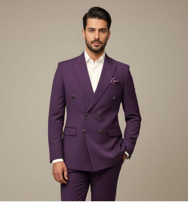Bold Purple Double-Breasted Suit