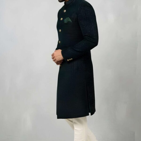 Deep Velvet Thread Embroidery Indo-Western