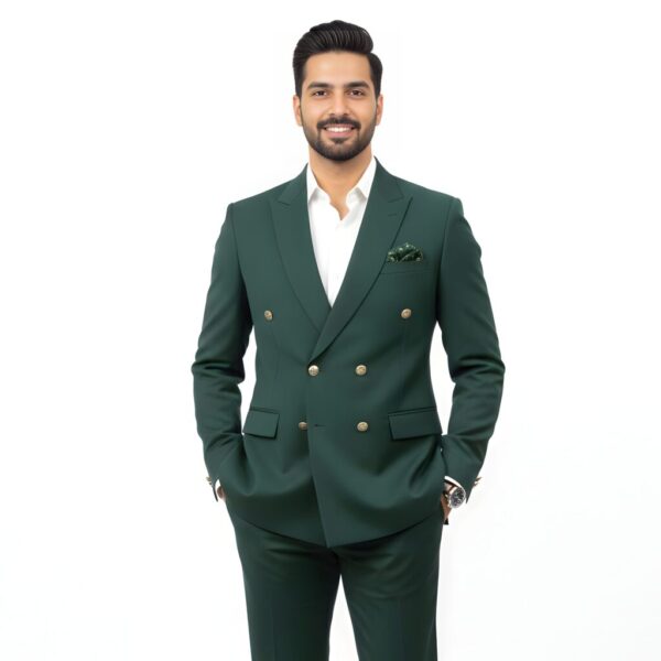 Deep Green Double-Breasted Suit