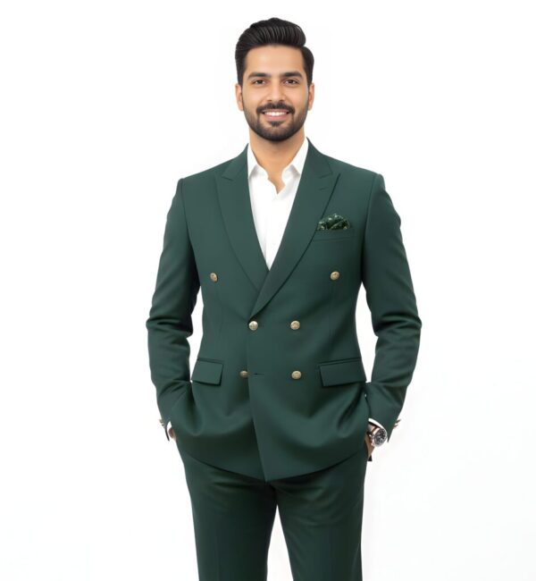 Deep Green Double-Breasted Suit
