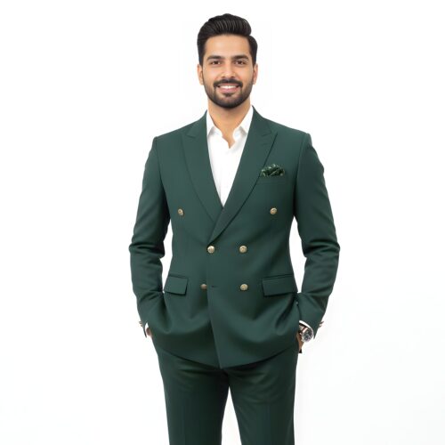Deep Green Double-Breasted Suit