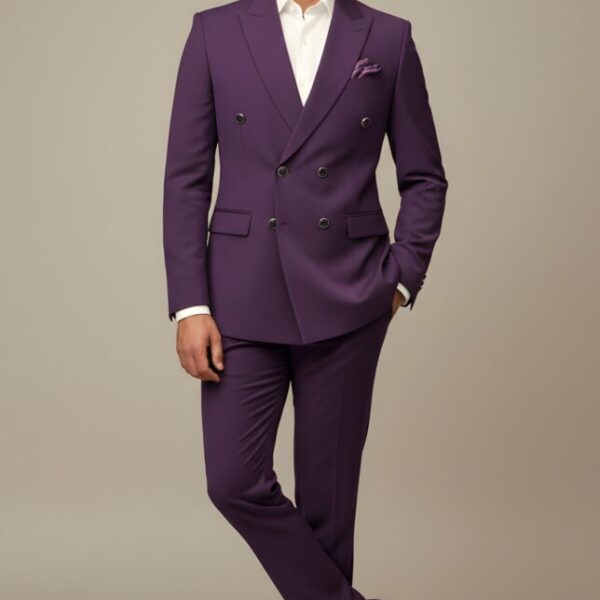 Bold Purple Double-Breasted Suit