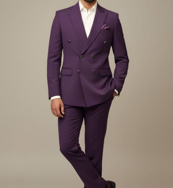 Bold Purple Double-Breasted Suit