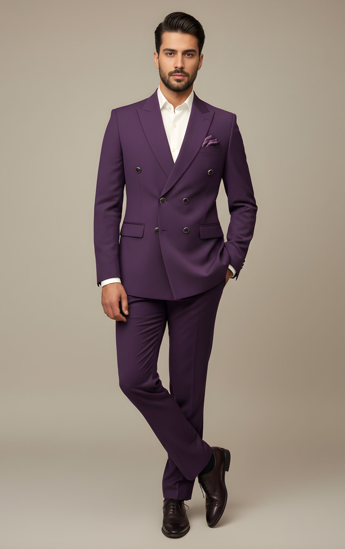 Bold Purple Double-Breasted Suit - Image 2