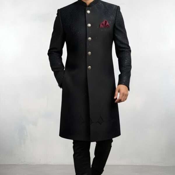 Black Embroidered Sherwani)