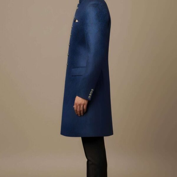 blue garment Sherwani