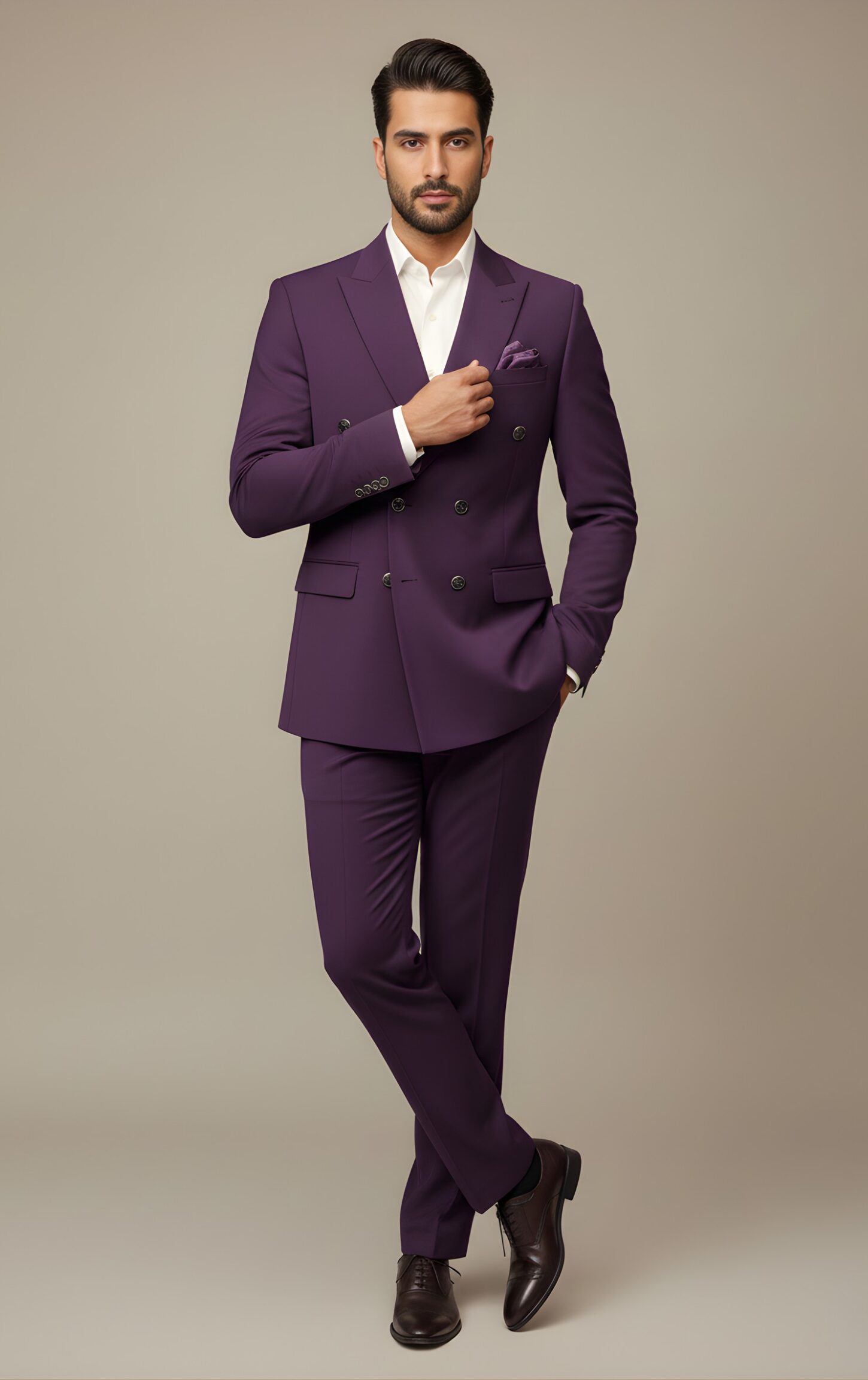 Bold Purple Double-Breasted Suit - Image 3