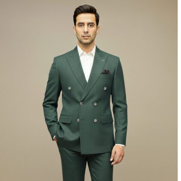 Deep Forest Green Double-Breasted Suit