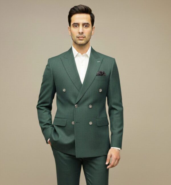 Deep Forest Green Double-Breasted Suit