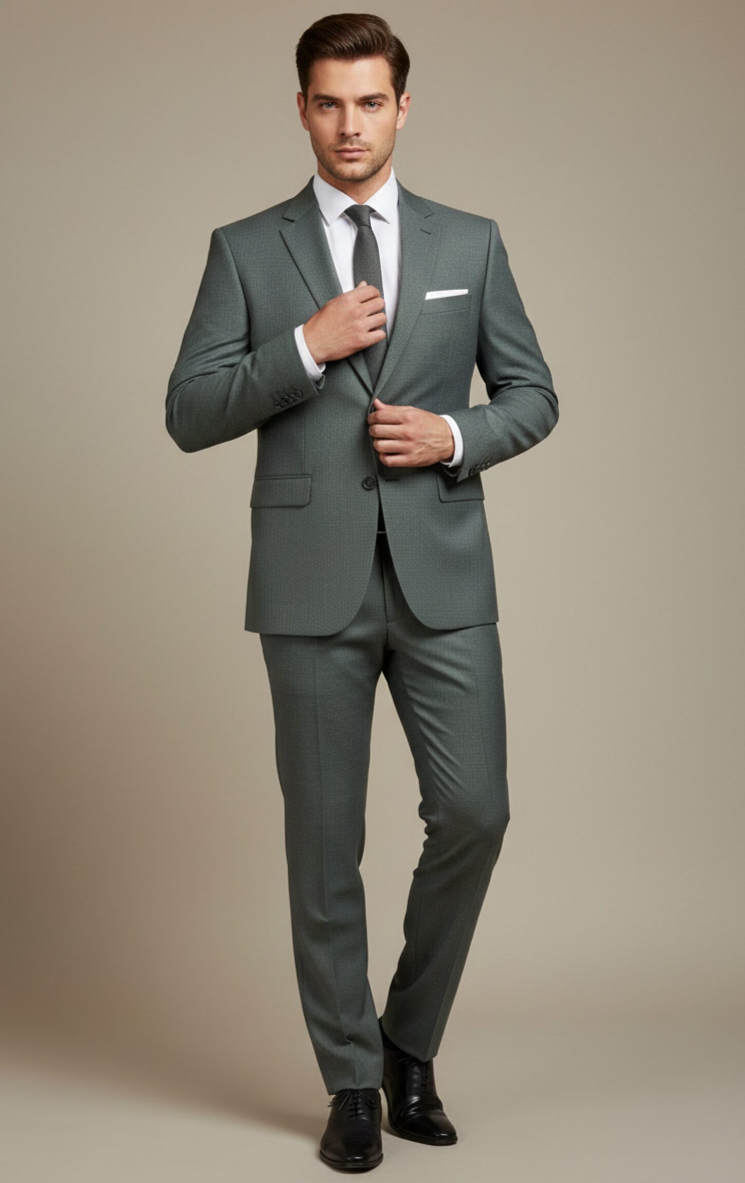 Custom Tailored Sage Green Premium Formal Suit - Image 3