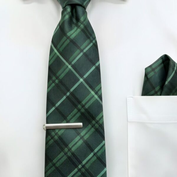Green Plaid/Tartan Men's Tie Set