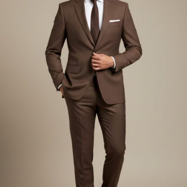 Custom Tailored Warm Cocoa Brown Premium Formal Suit