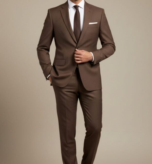 Custom Tailored Warm Cocoa Brown Premium Formal Suit