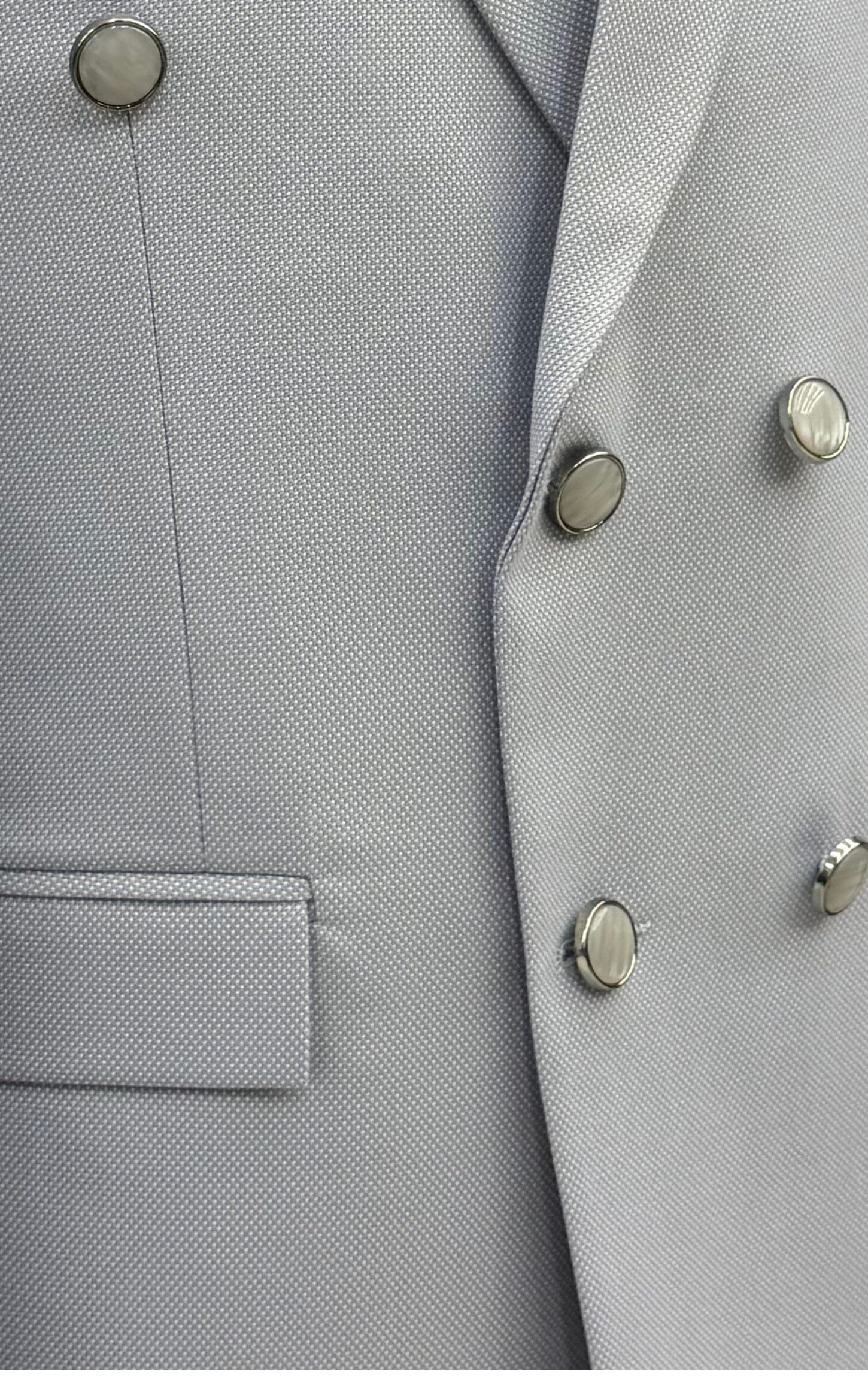 Elegant Dusty Blue Double-Breasted Suit - Image 2