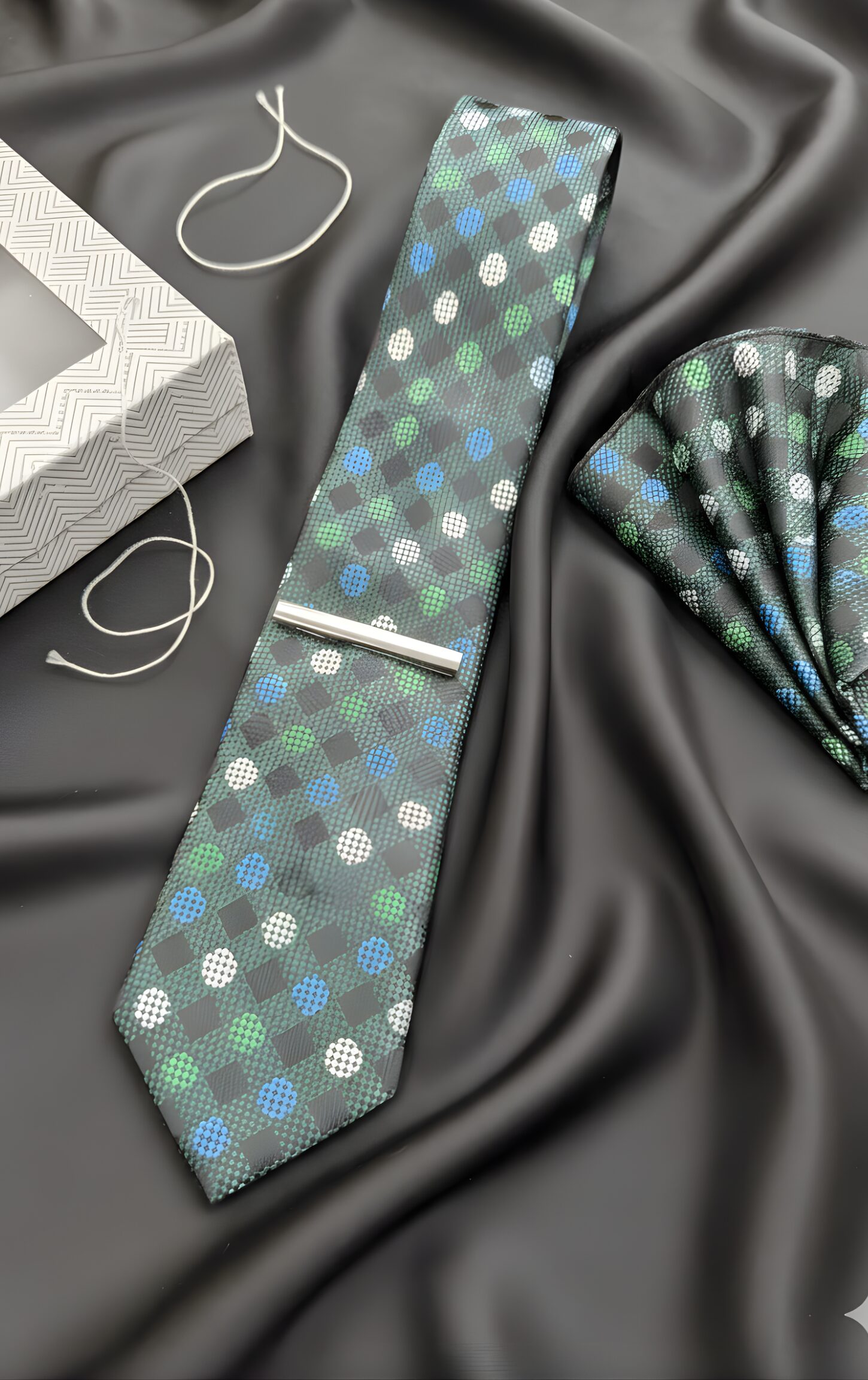 Checked & Polka Dot Men's Tie Set - Image 3