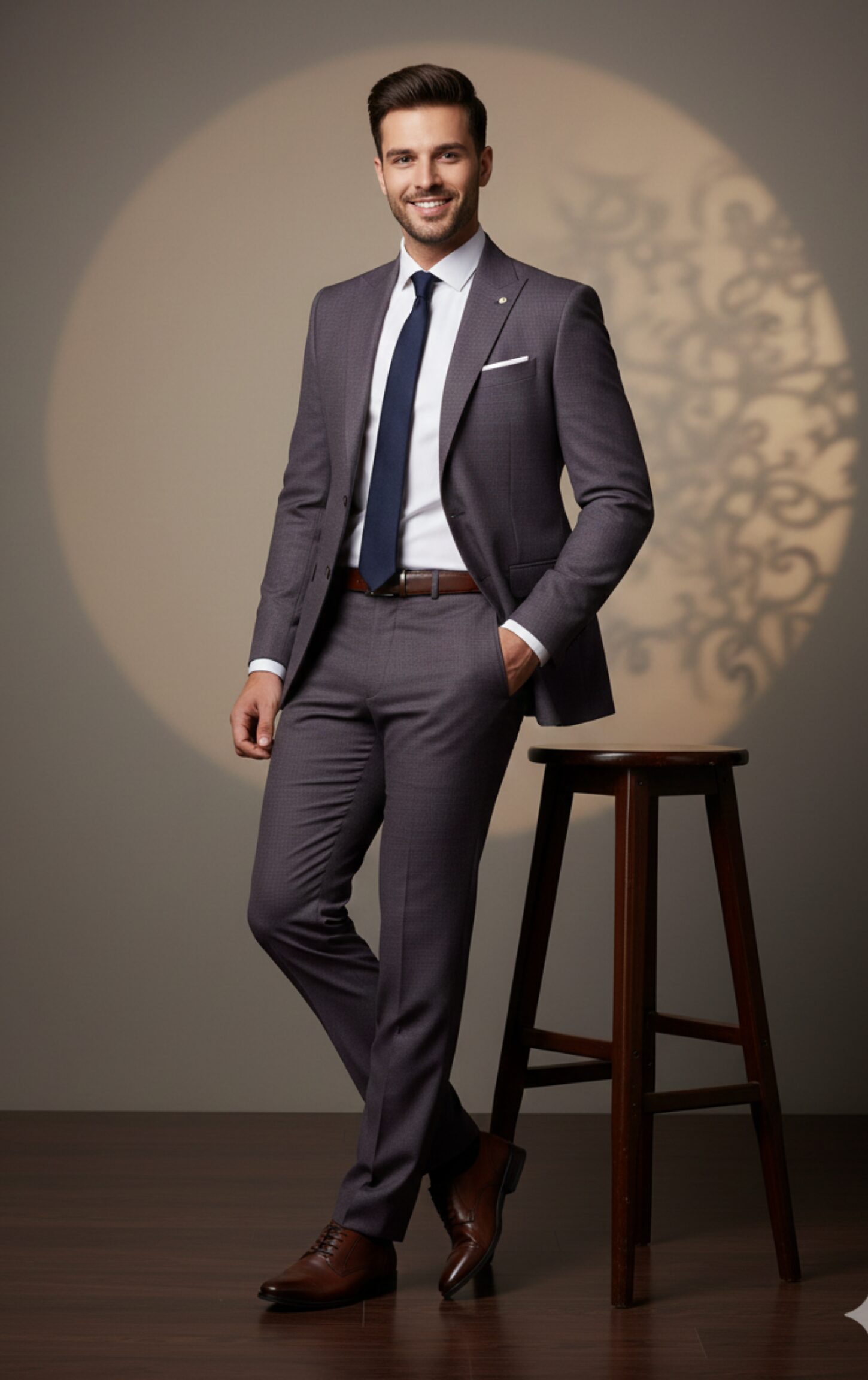 Custom Tailored Deep Rosewood Taupe Premium Formal Suit - Image 2