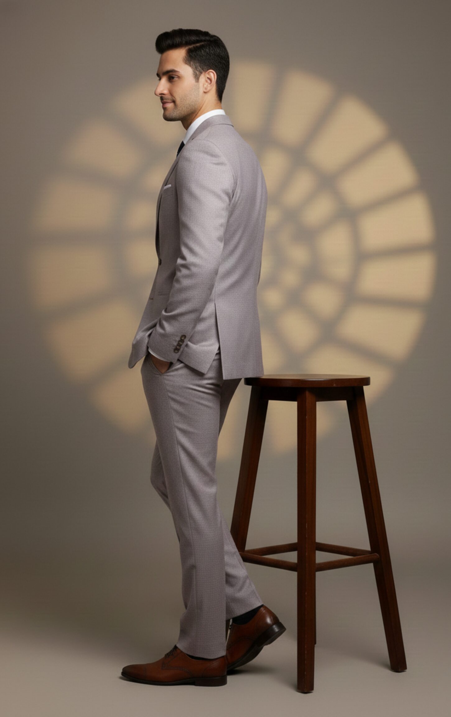 Custom Tailored Light Silver Grey Premium Formal Suit - Image 5