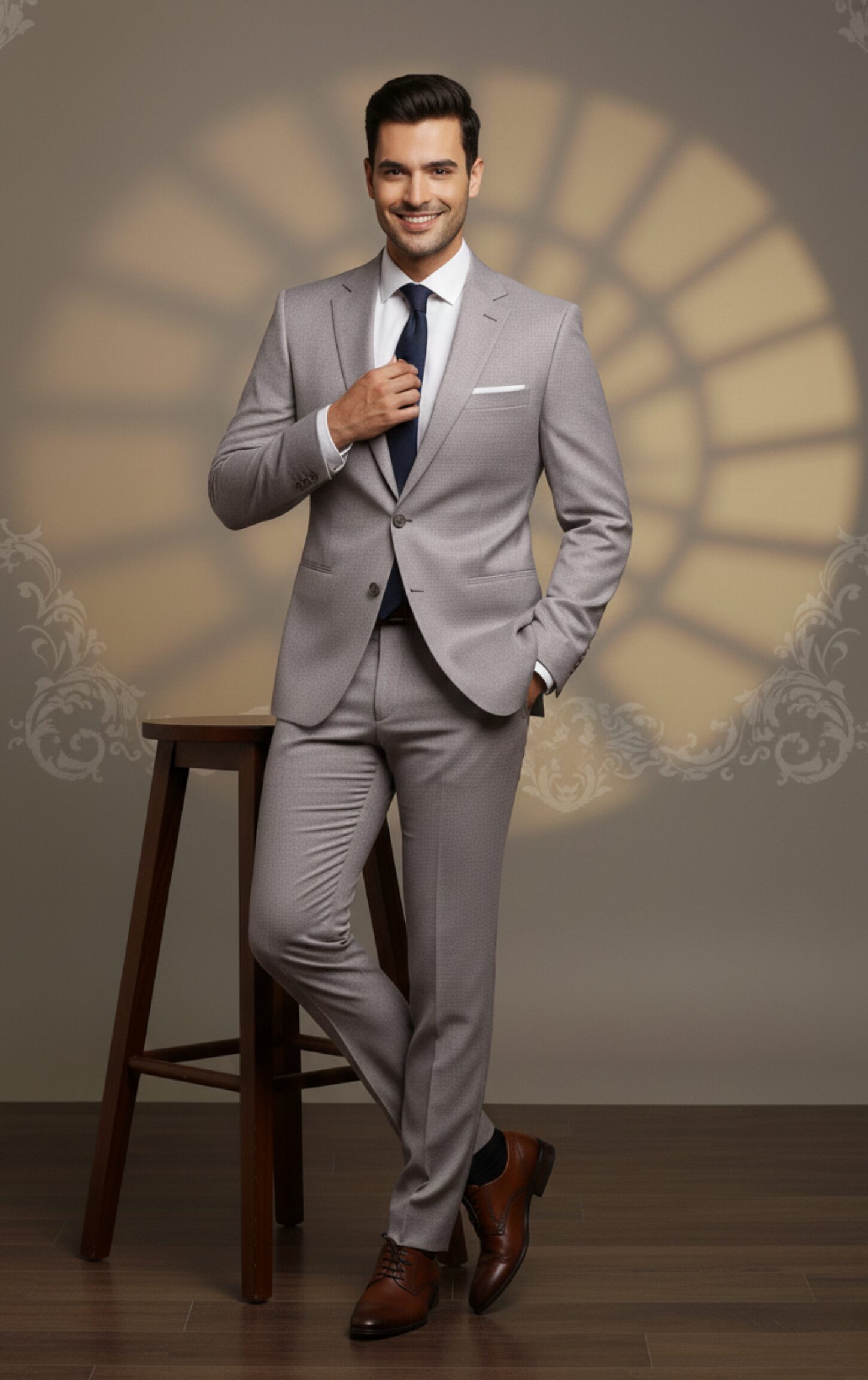Custom Tailored Light Silver Grey Premium Formal Suit - Image 2