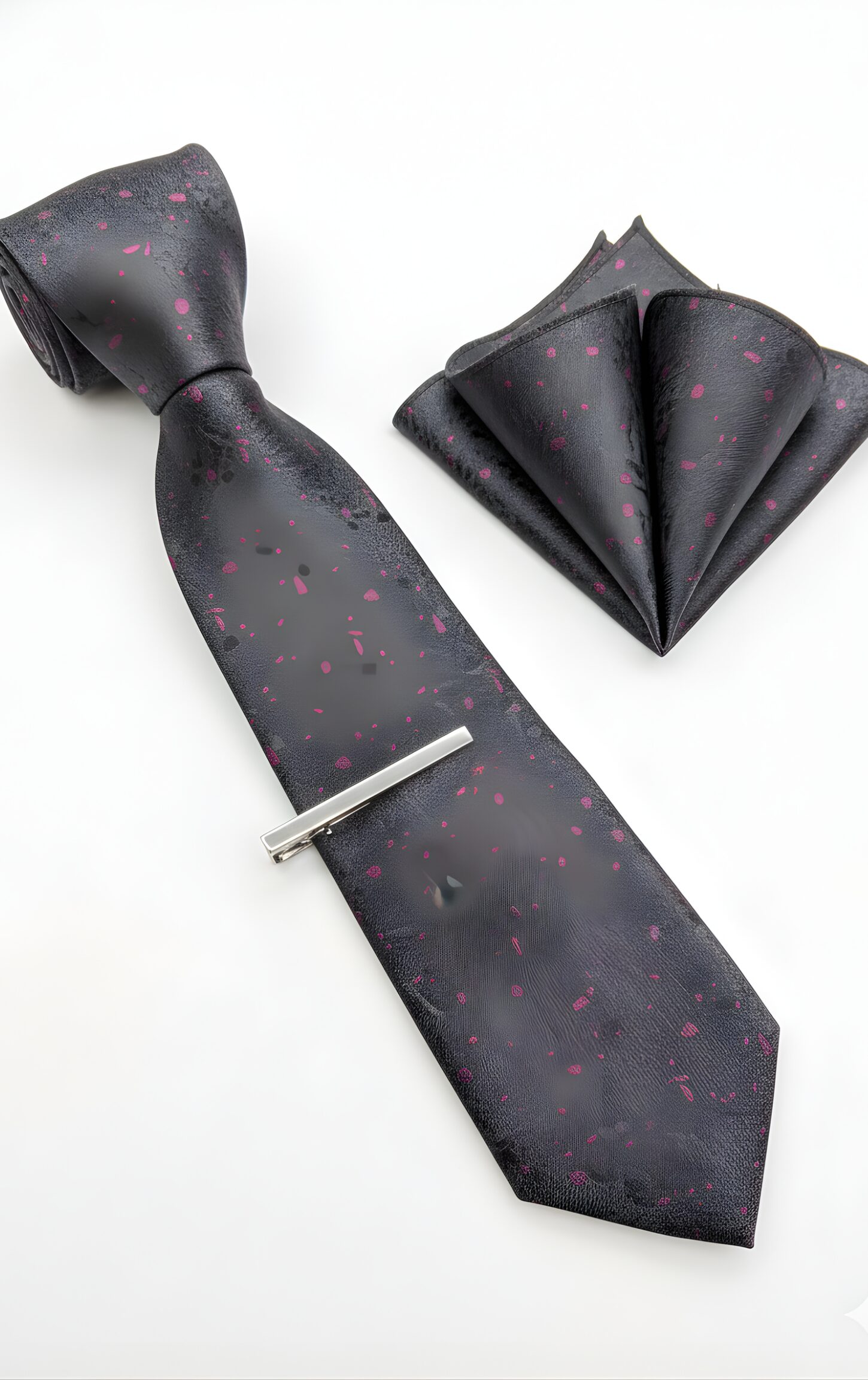 Black and Teal Paisley Tie Set - Image 2