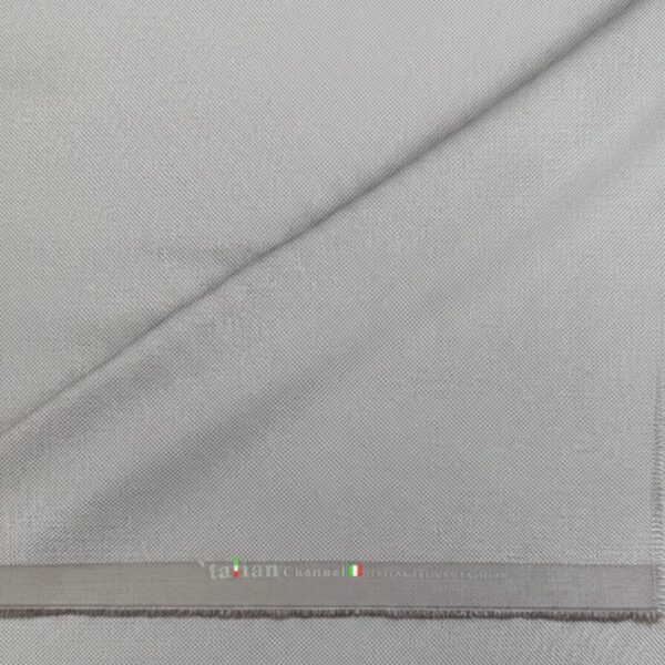 Premium 'Italian Channel' Light Grey Textured Suiting Fabric