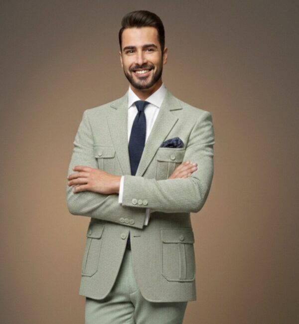 Light Sage Green Safari-Style blazer