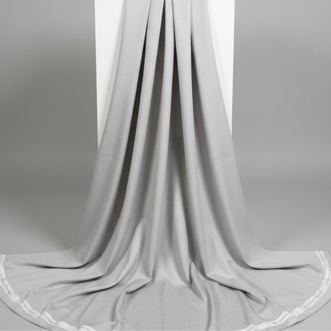 Premium 'Italian Channel' Classic Grey Luxury Suiting Fabric - Image 2