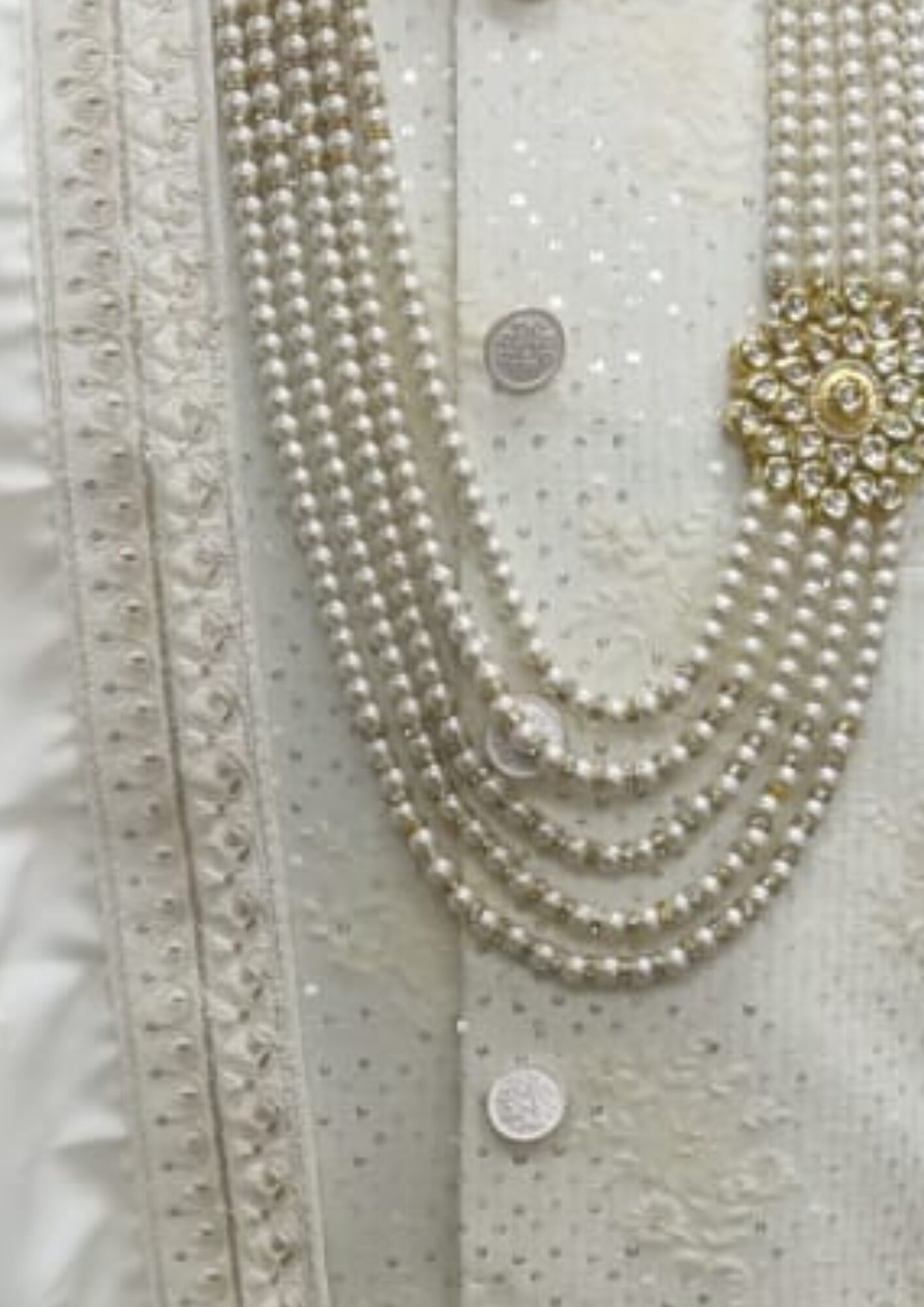 Majestic Ivory Heritage Groom's Sherwani Set - Image 7