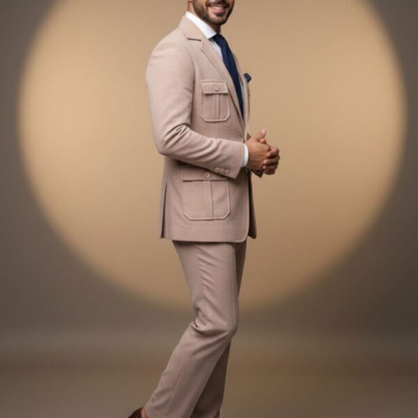 Light Beige Safari-Style Suit