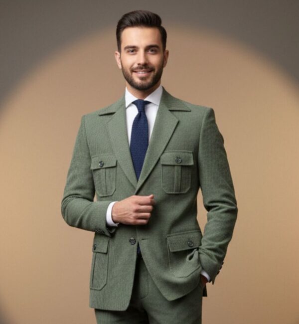 Light Sage Green Safari-Style blazer