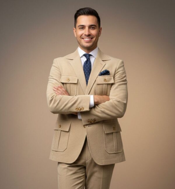 Light Beige Safari-Style blazer