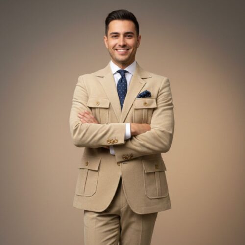 Light Beige Safari-Style blazer