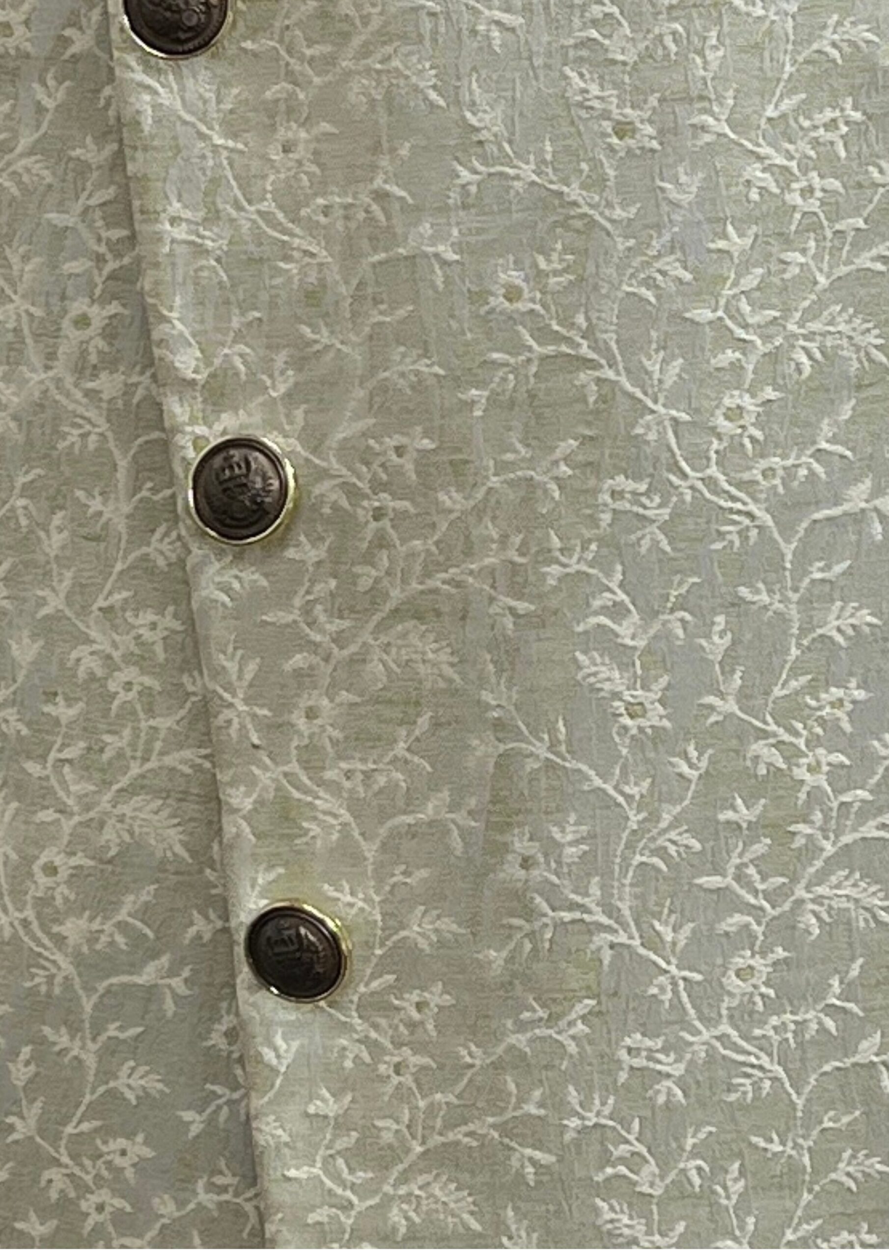 Majestic Ivory Floral-Jacquard Asymmetric Indo-Western - Image 5