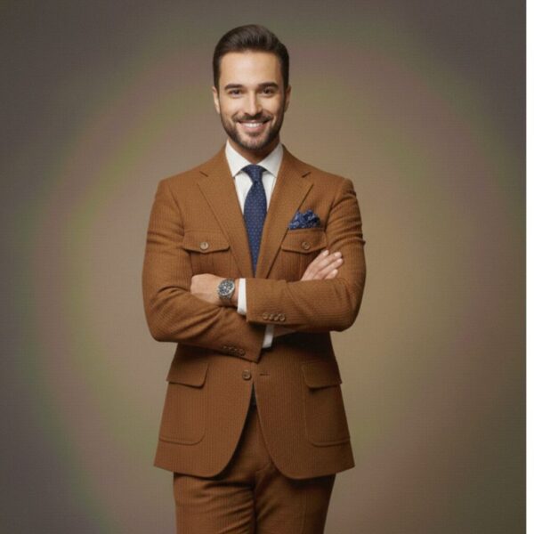 Brown Safari-Style Suit