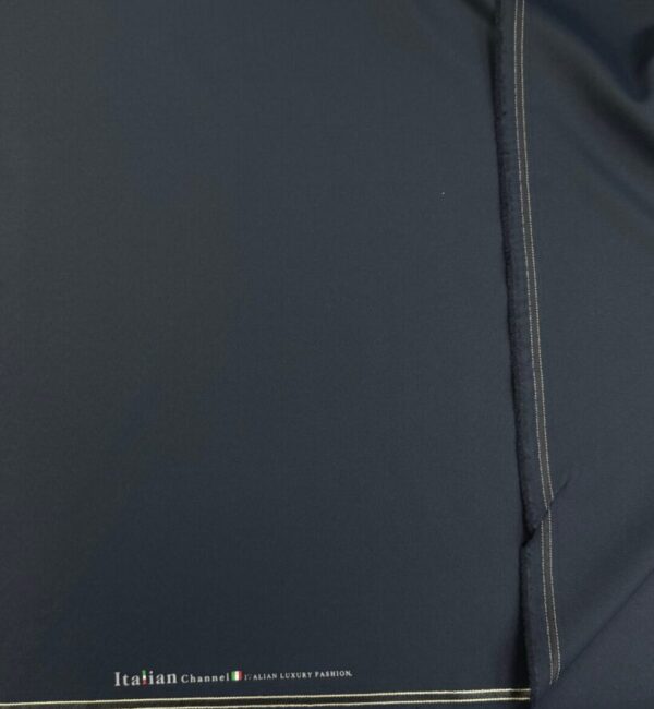 Premium 'Italian Channel' Dark Blue Luxury Suiting Fabric