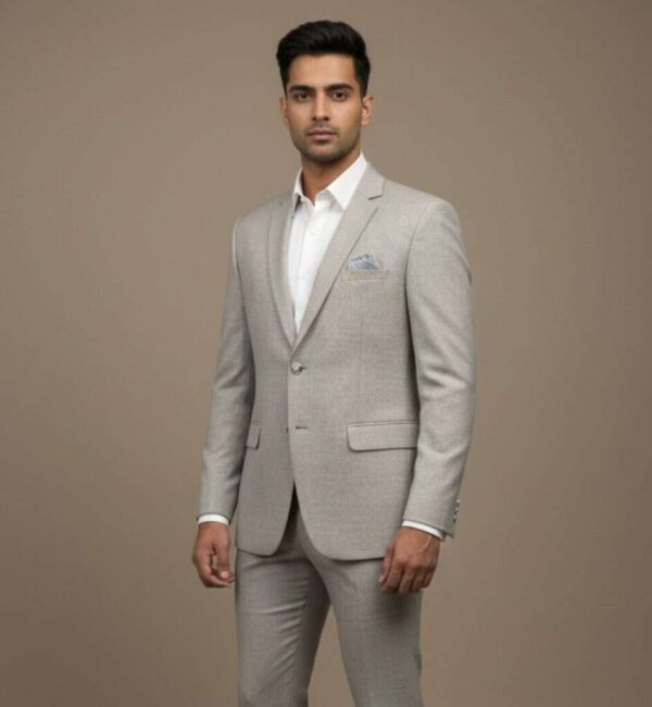 Imperial Sand-Beige Micro-Textured Slim-Fit Suit