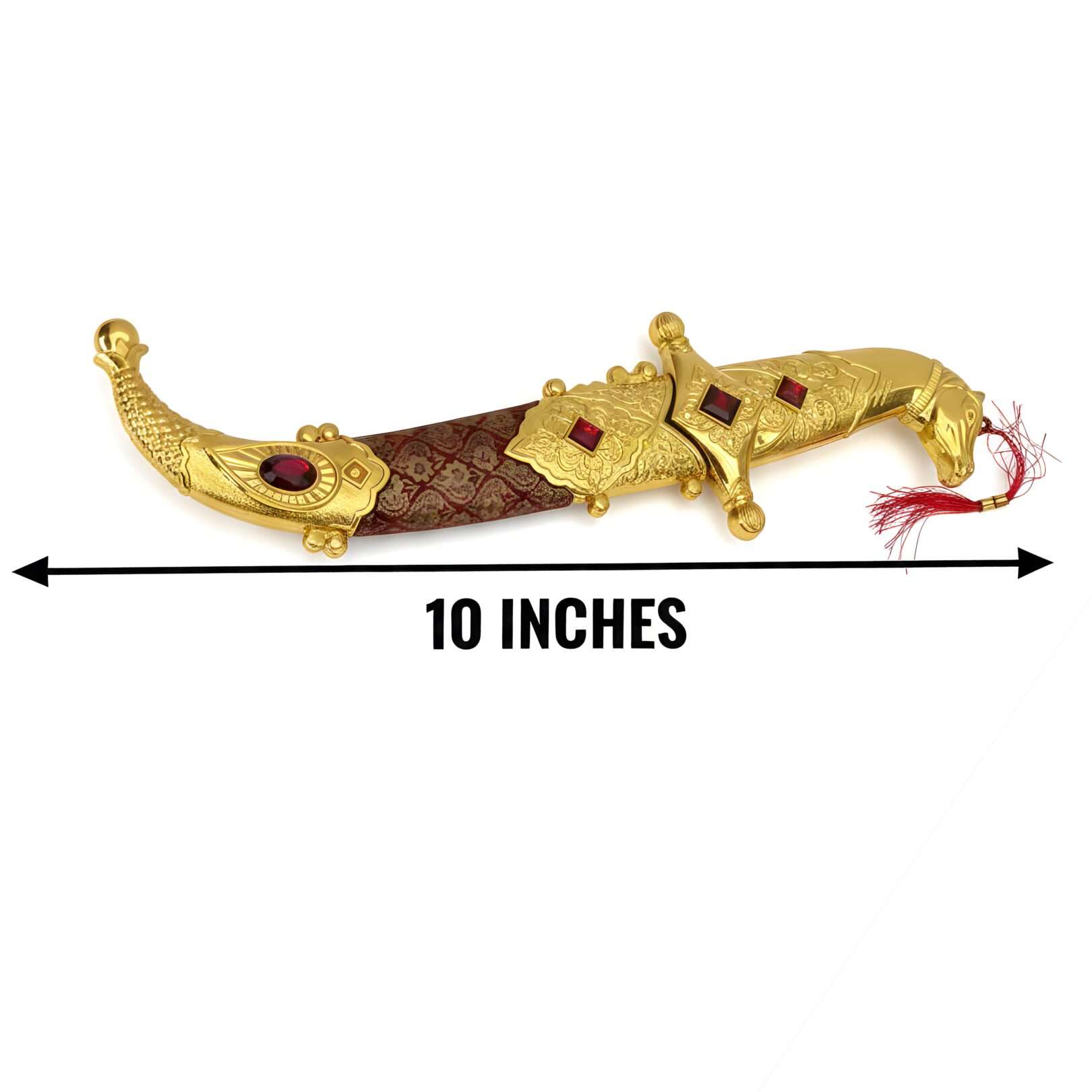 Shahi Virasat: Decorative Gold-Plated Horse-Head Khanjar - Image 2