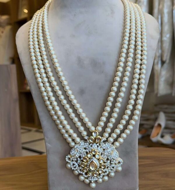 Pearl Mala with Large Kundan Pendant