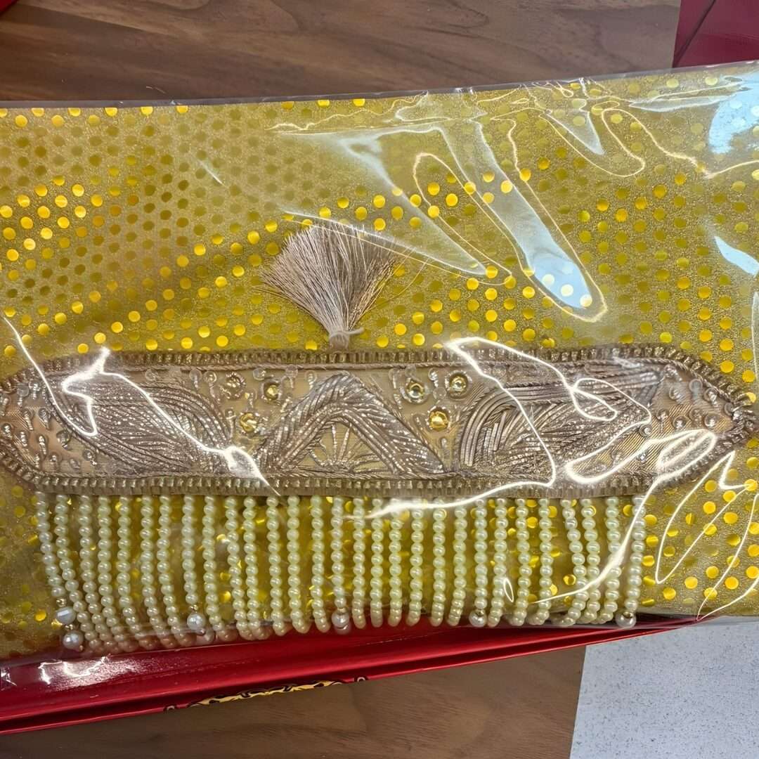 Imperial Heritage Gold Zardosi Sehra with Pristine Pearl Cascades - Image 2