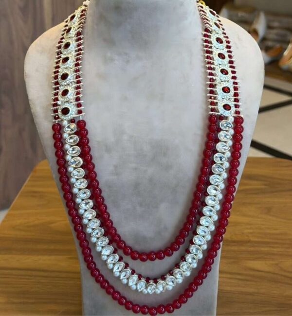 Red and White Stone Traditional Mala